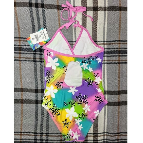 Girls Bathing Suit, One Piece Halter, Sunshine Zone - Picture 2 of 3